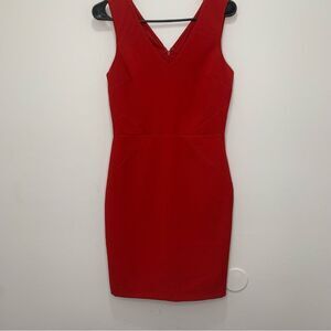 Banana Republic Factory Red V Neck Dress Size 2